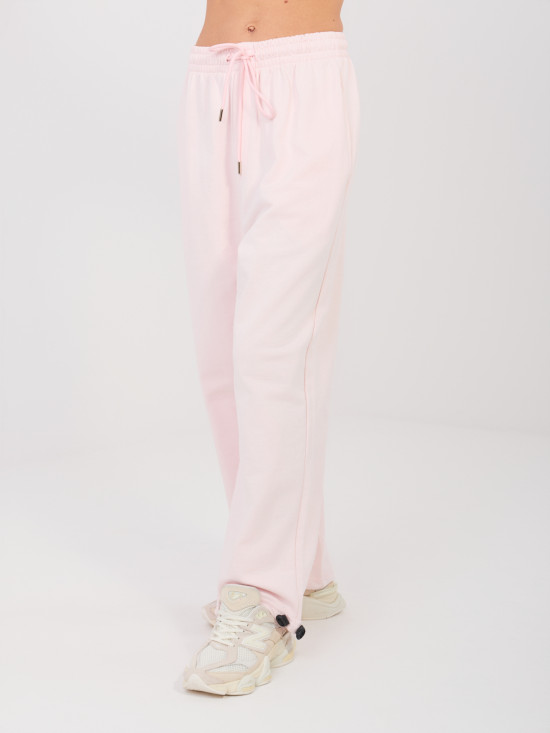 Dámske svetloružové bavlnené joggery