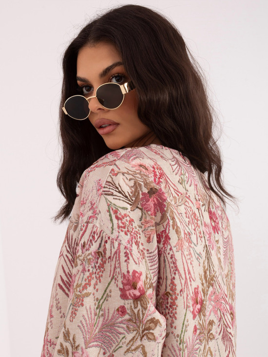 Ružová kvetinová bomber bunda