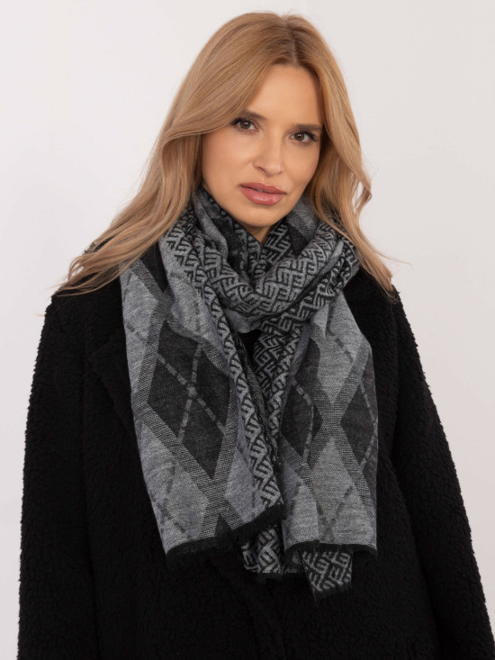 Šedá geometrická šatka