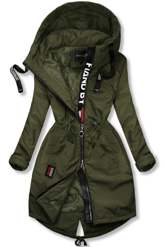 Khaki predĺžený plášť/parka