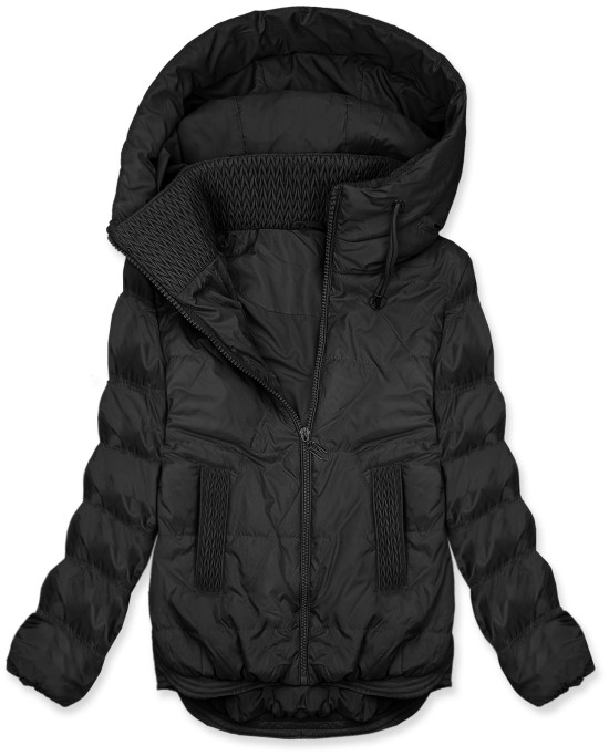 Prechodná bunda s kapucňou čierna