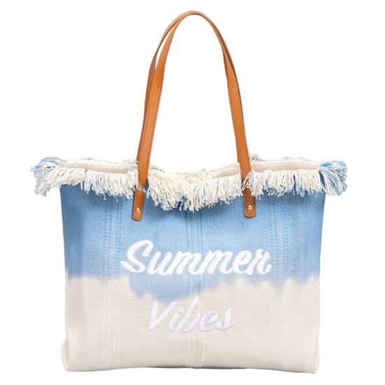 Plážová taška SUMMER VIBES svetlomodrá