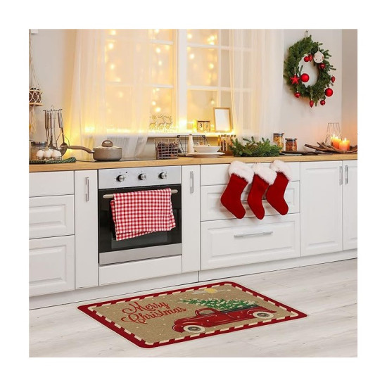 Rohožka s vianočným motívom červená 60x90 cm