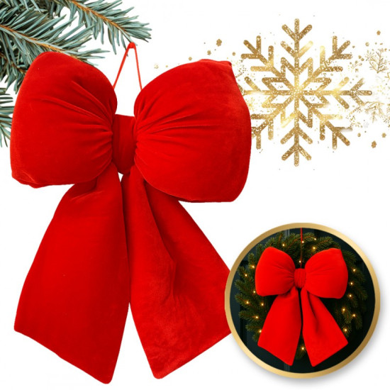 Červená vianočná mašľa 29x33 cm