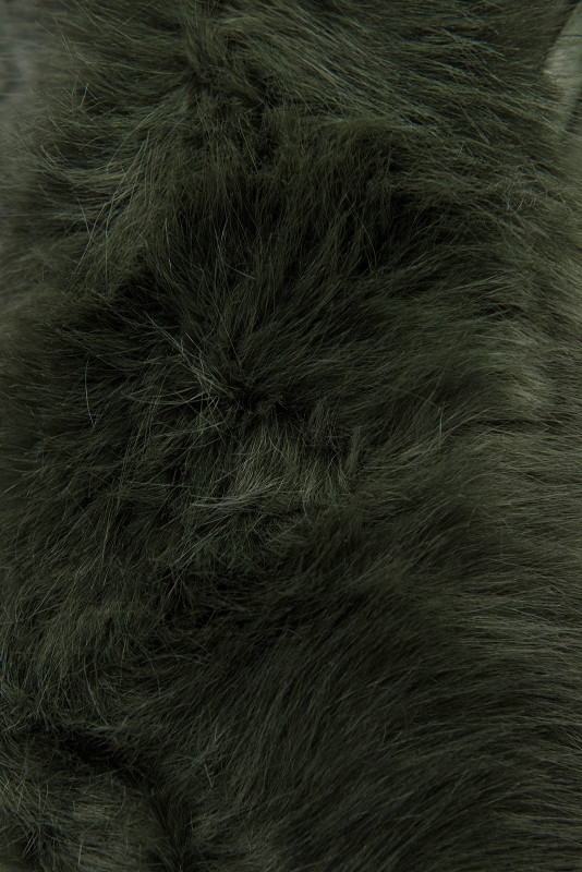 Zimná bunda s kožušinou, zelená, pololesklá