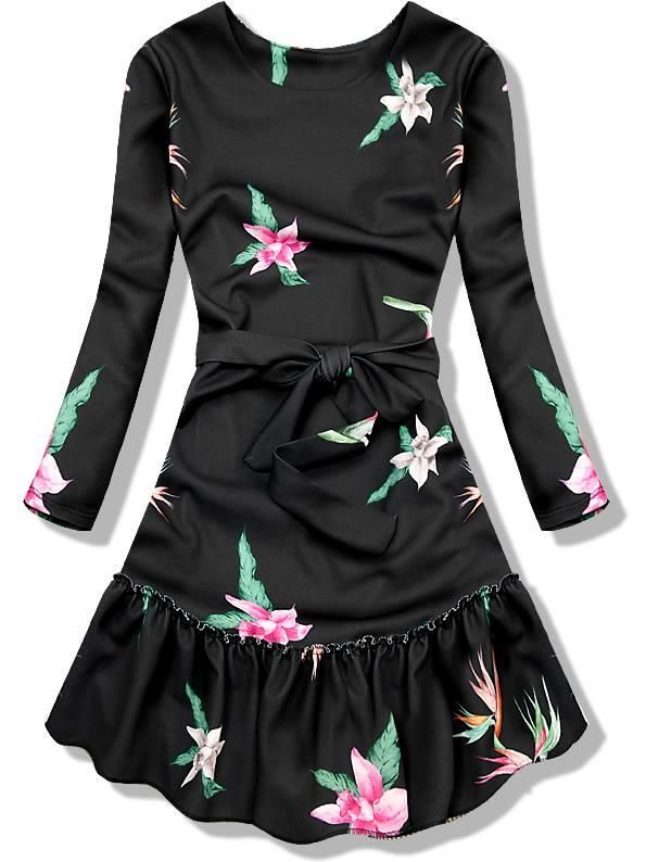 Čierne šaty s volánom