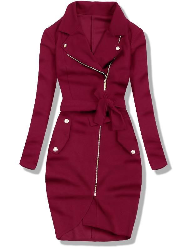 Bordové šaty na zips