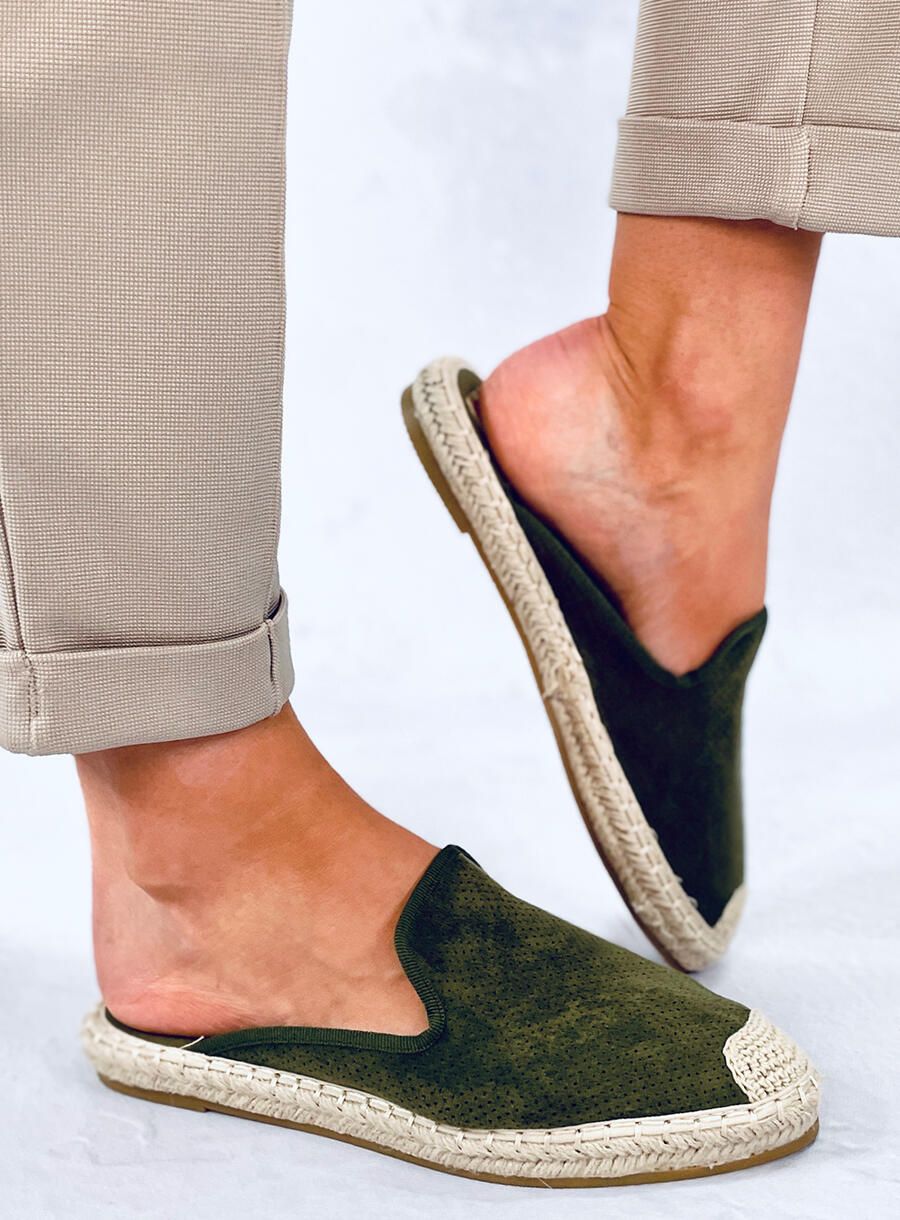 Espadrilky s otvorenou pätou zelené