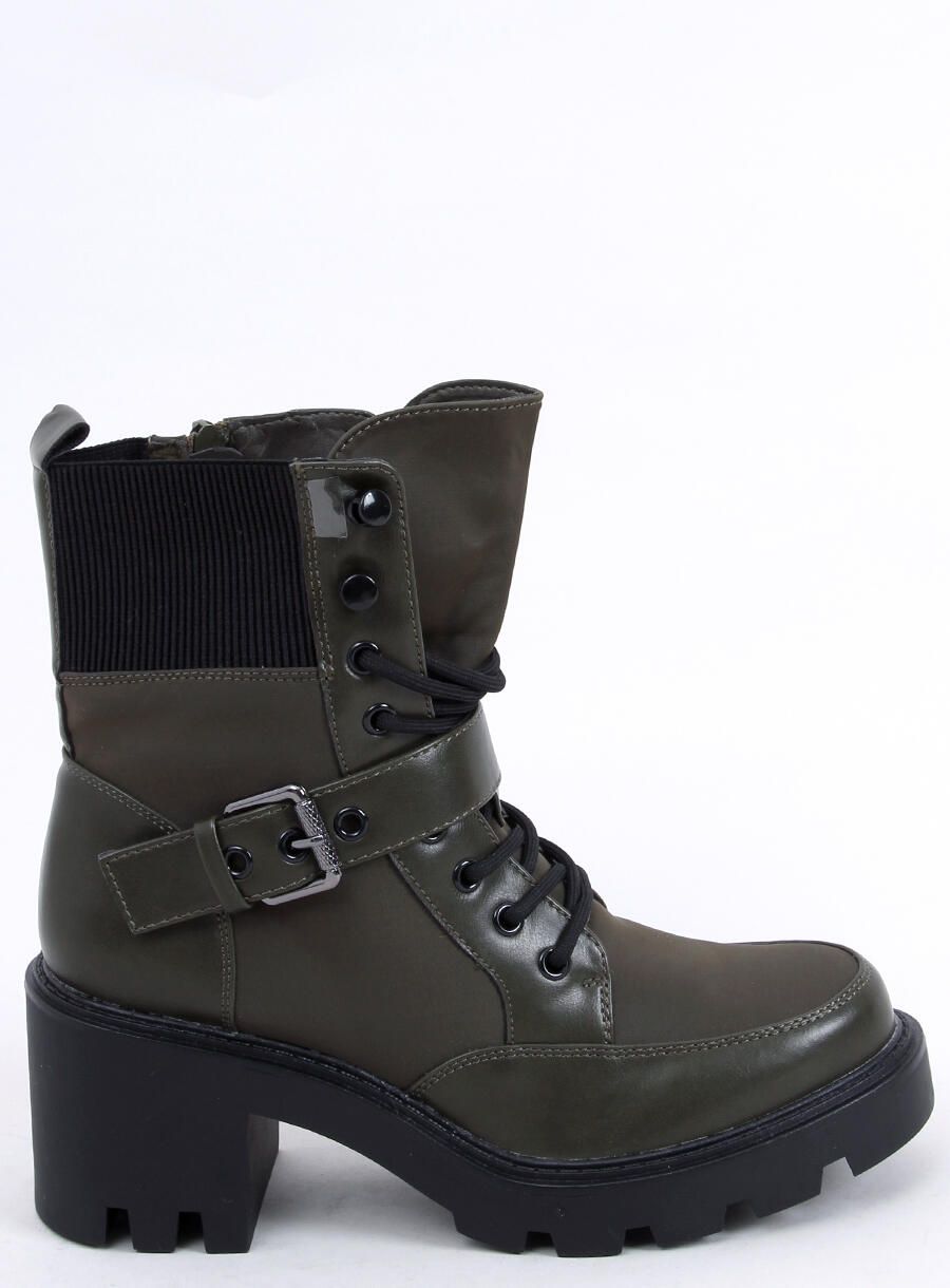 Khaki zelené topánky na šnurovanie