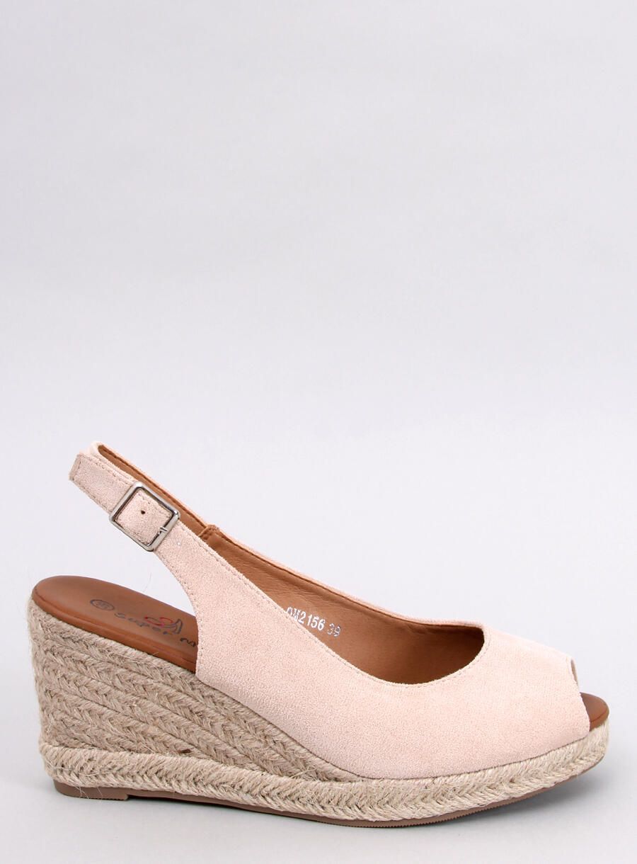 Espadrilky na platforme Open-Toe béžové