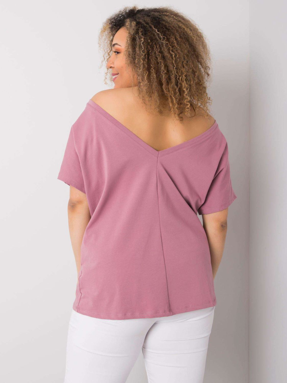 Ružové plus size tričko z bavlny