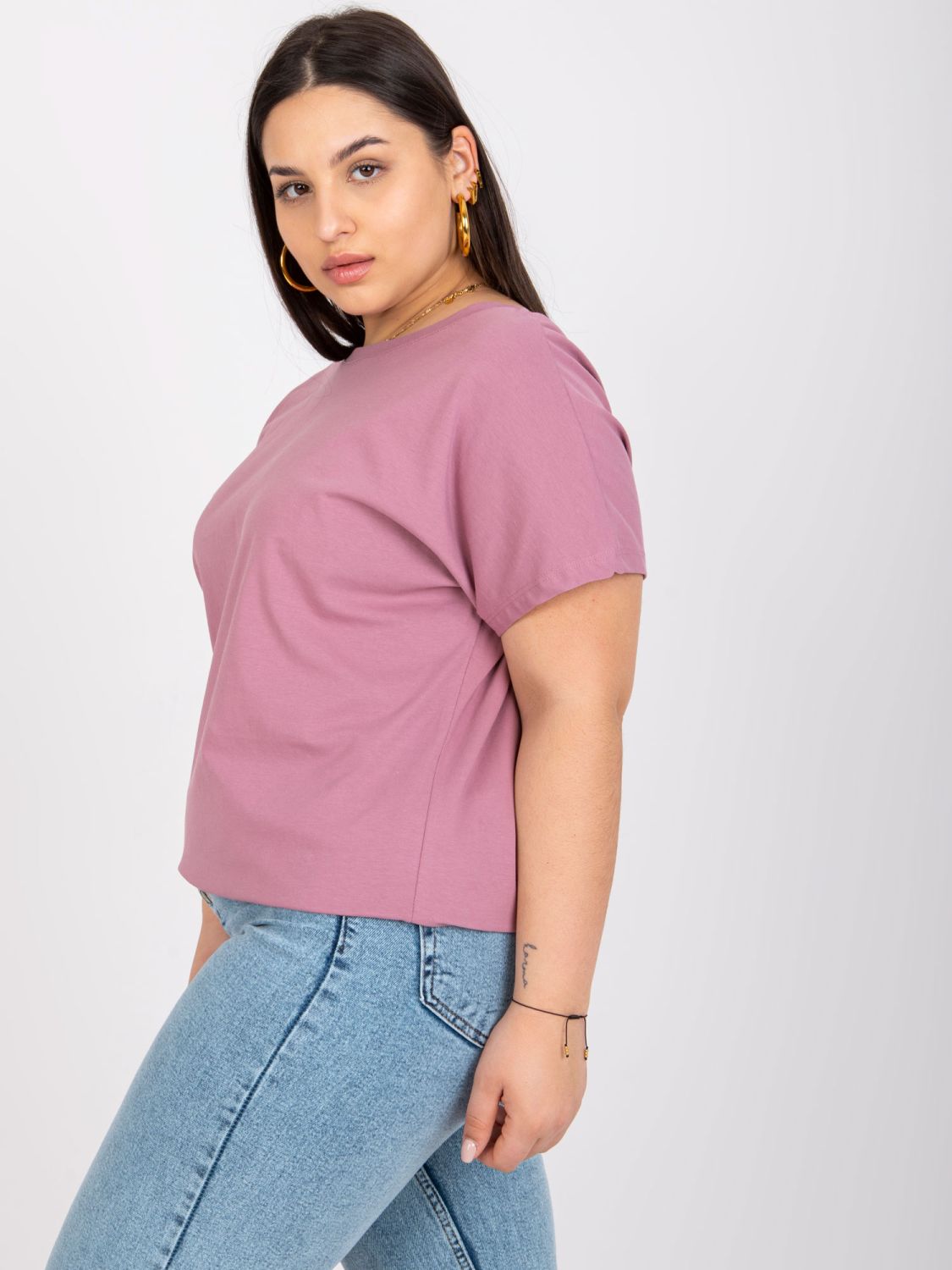 Ružové plus size tričko z bavlny
