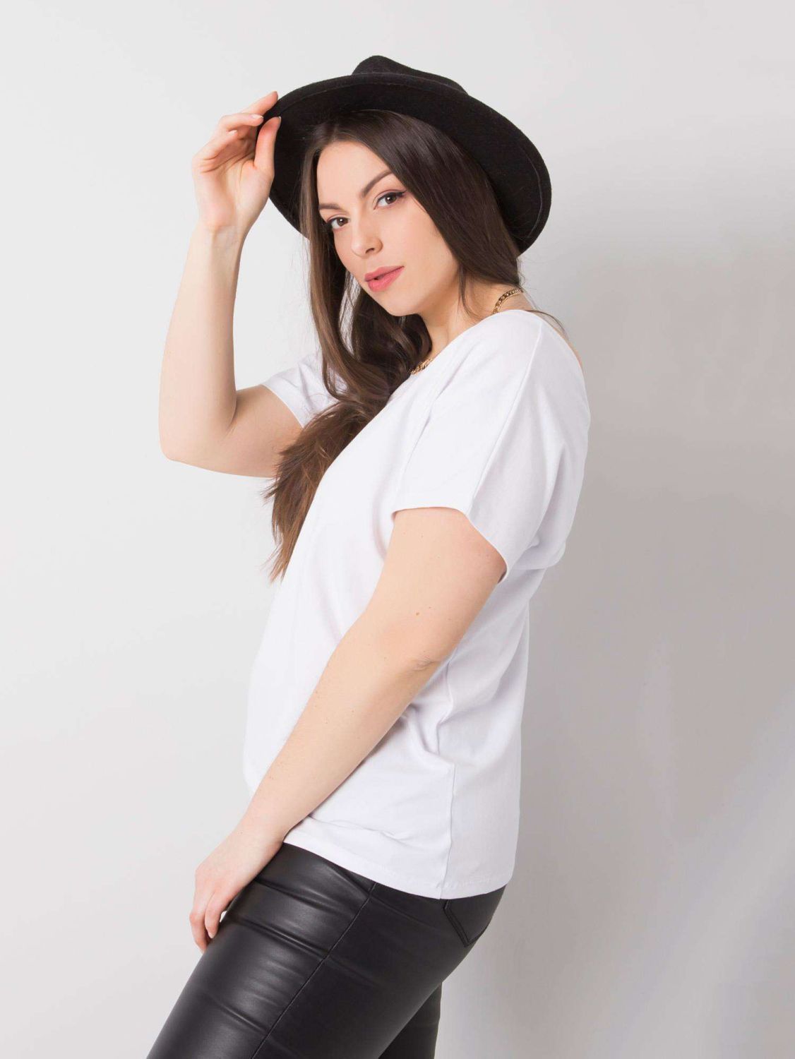 Biele plus size tričko z bavlny