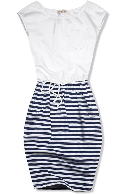 Bielo-modré šaty v námorníckom štýle