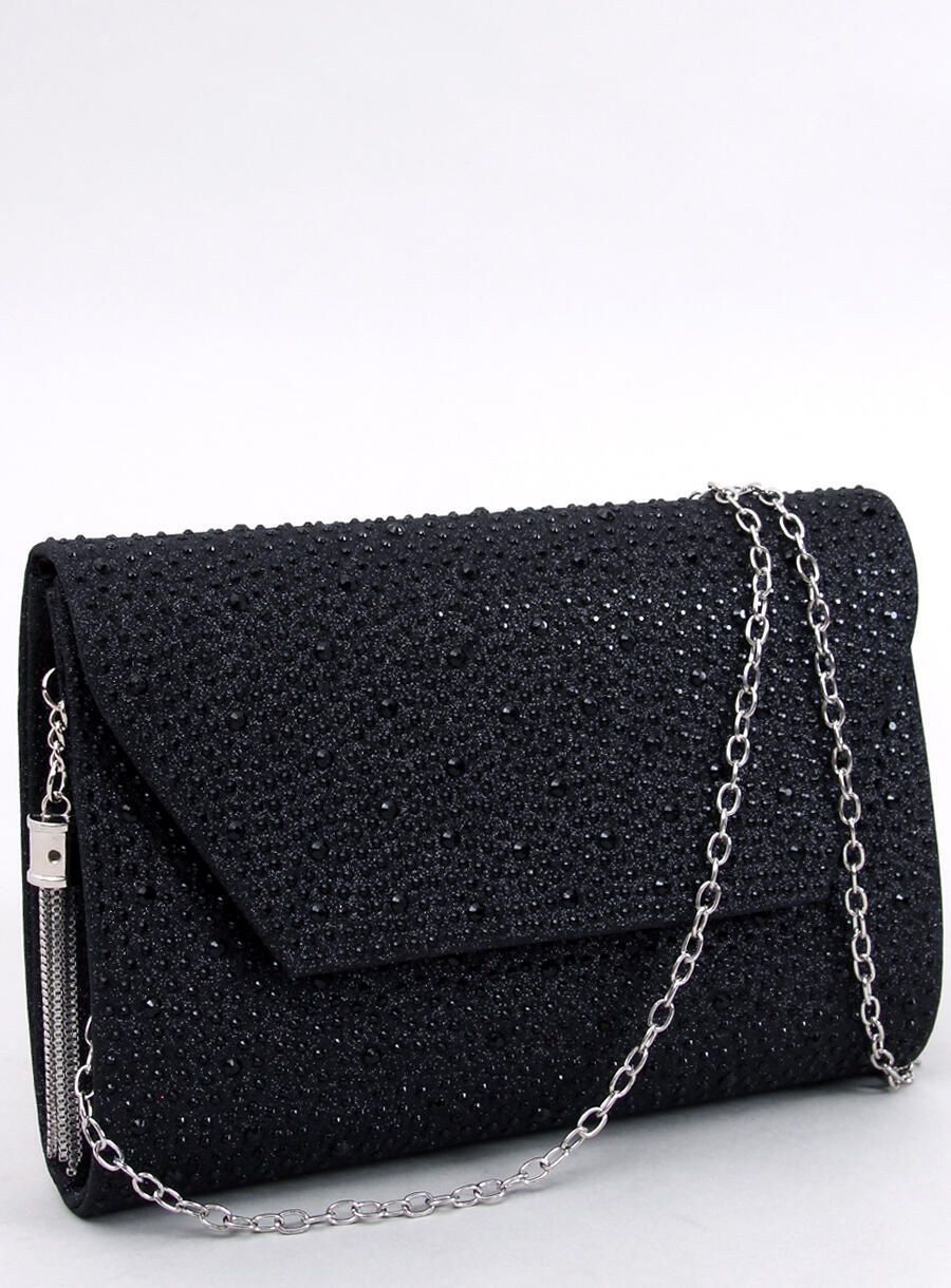 Dámska lesklá kabelka čierna