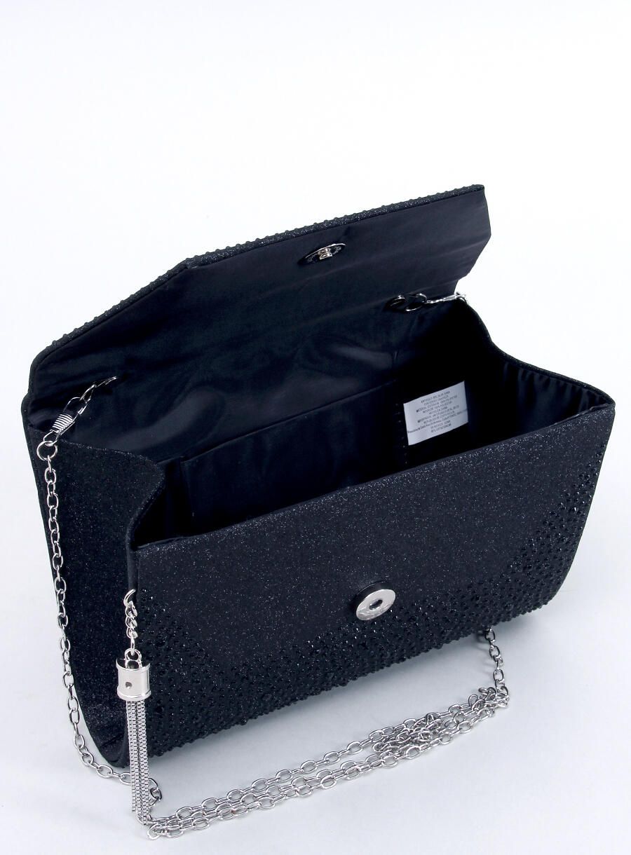 Dámska lesklá kabelka čierna