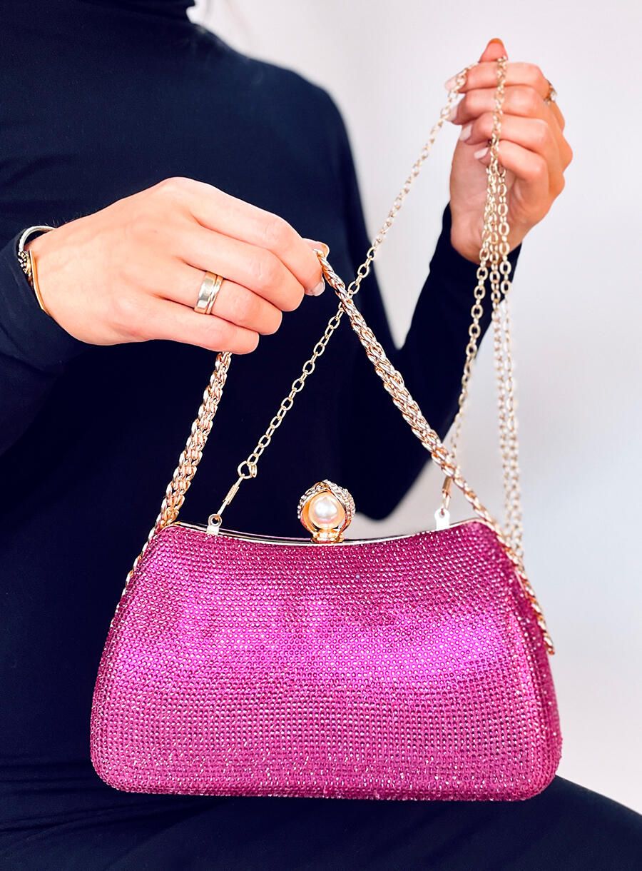 Spoločenská clutch kabelka ružová
