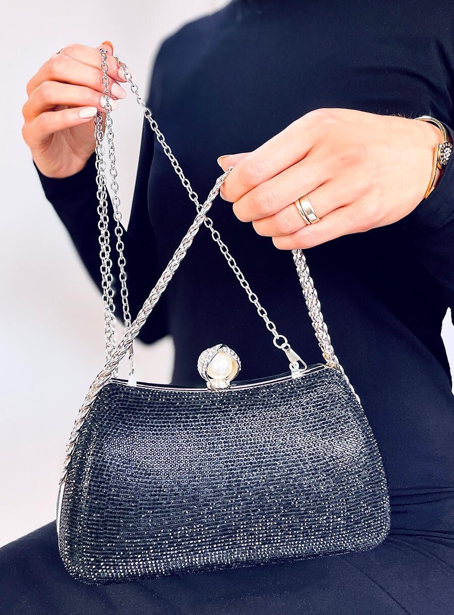 Spoločenská clutch kabelka čierna
