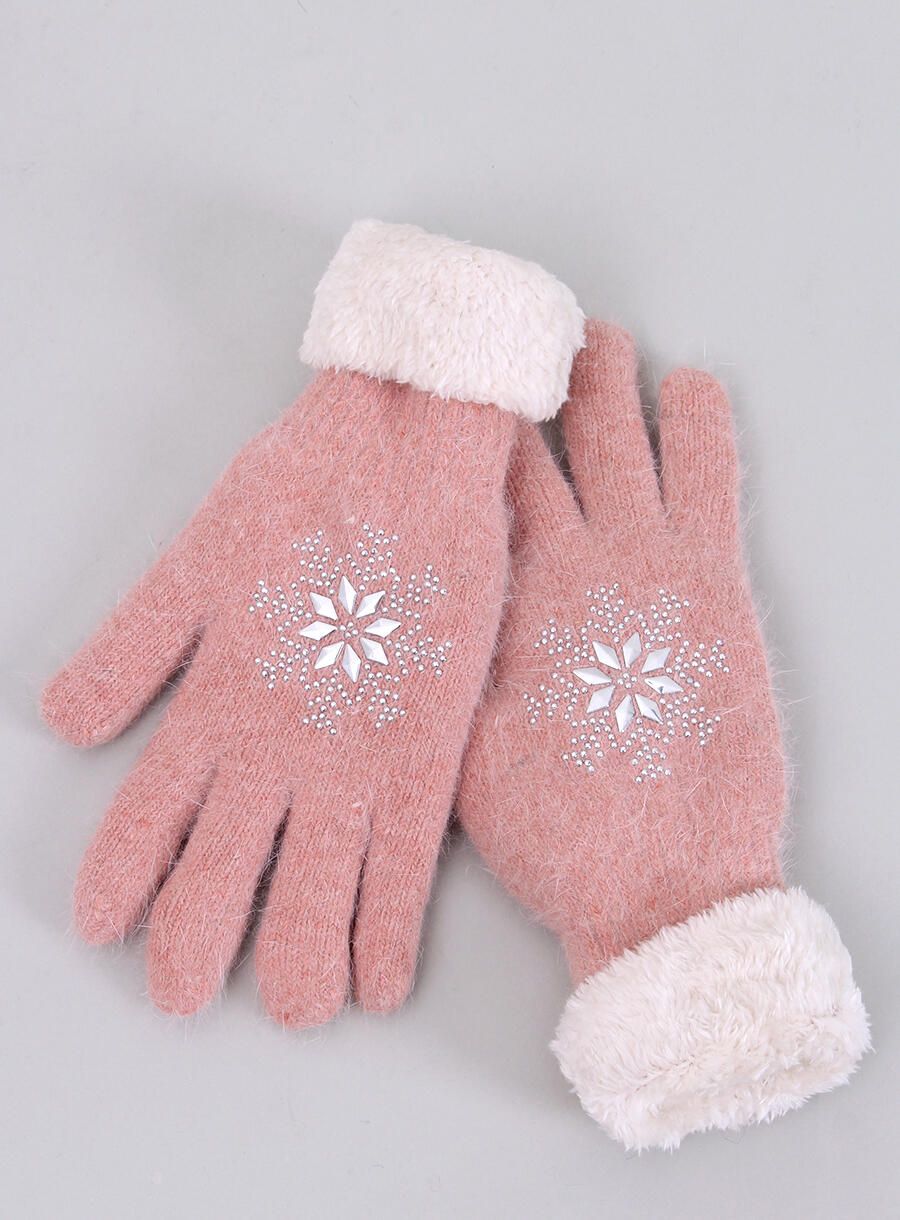 Ružové dámske rukavice SNOWFLAKE
