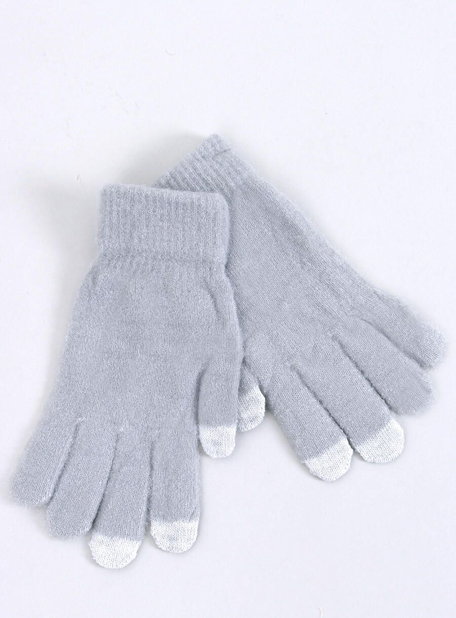 Dámske basic rukavice svetlosivé