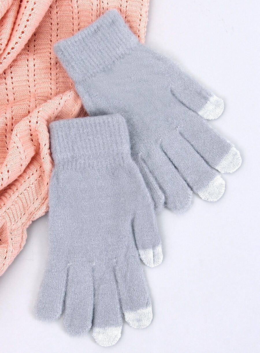 Dámske basic rukavice svetlosivé
