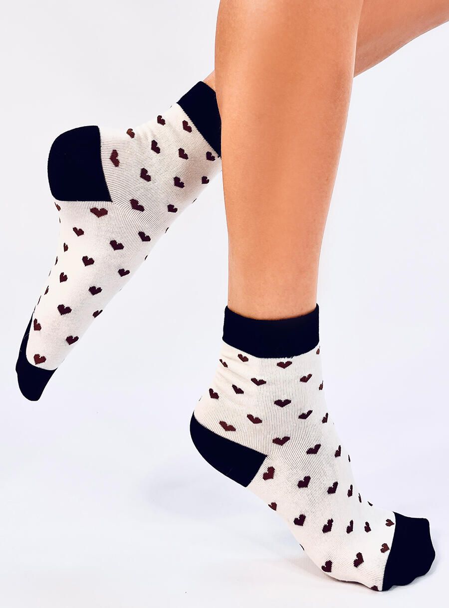Dámske ponožky so vzorom srdiečok - 5 párov