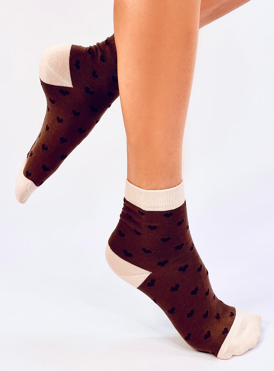 Dámske ponožky so vzorom srdiečok - 5 párov
