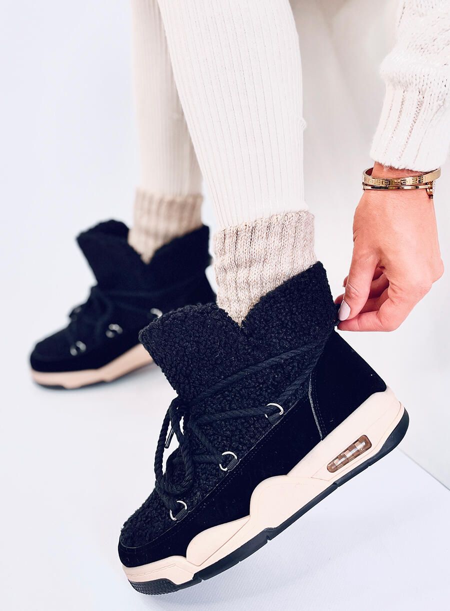 Snehule v štýle sneakers čierne