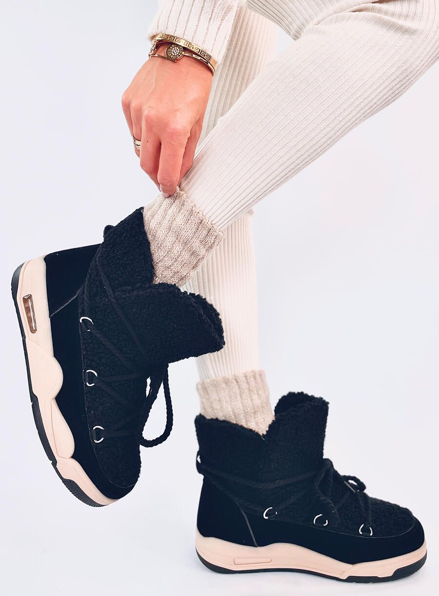 Snehule v štýle sneakers čierne