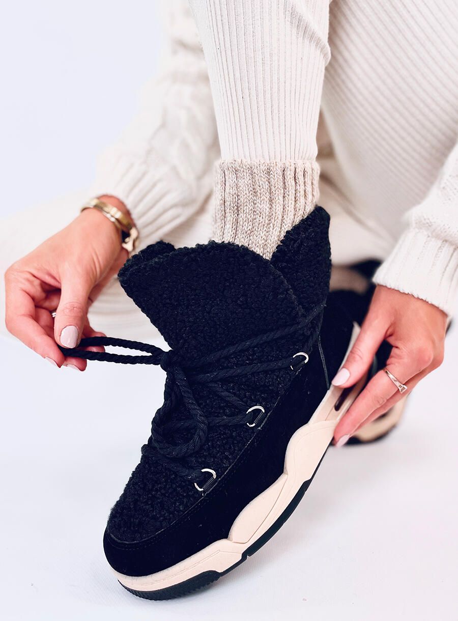 Snehule v štýle sneakers čierne