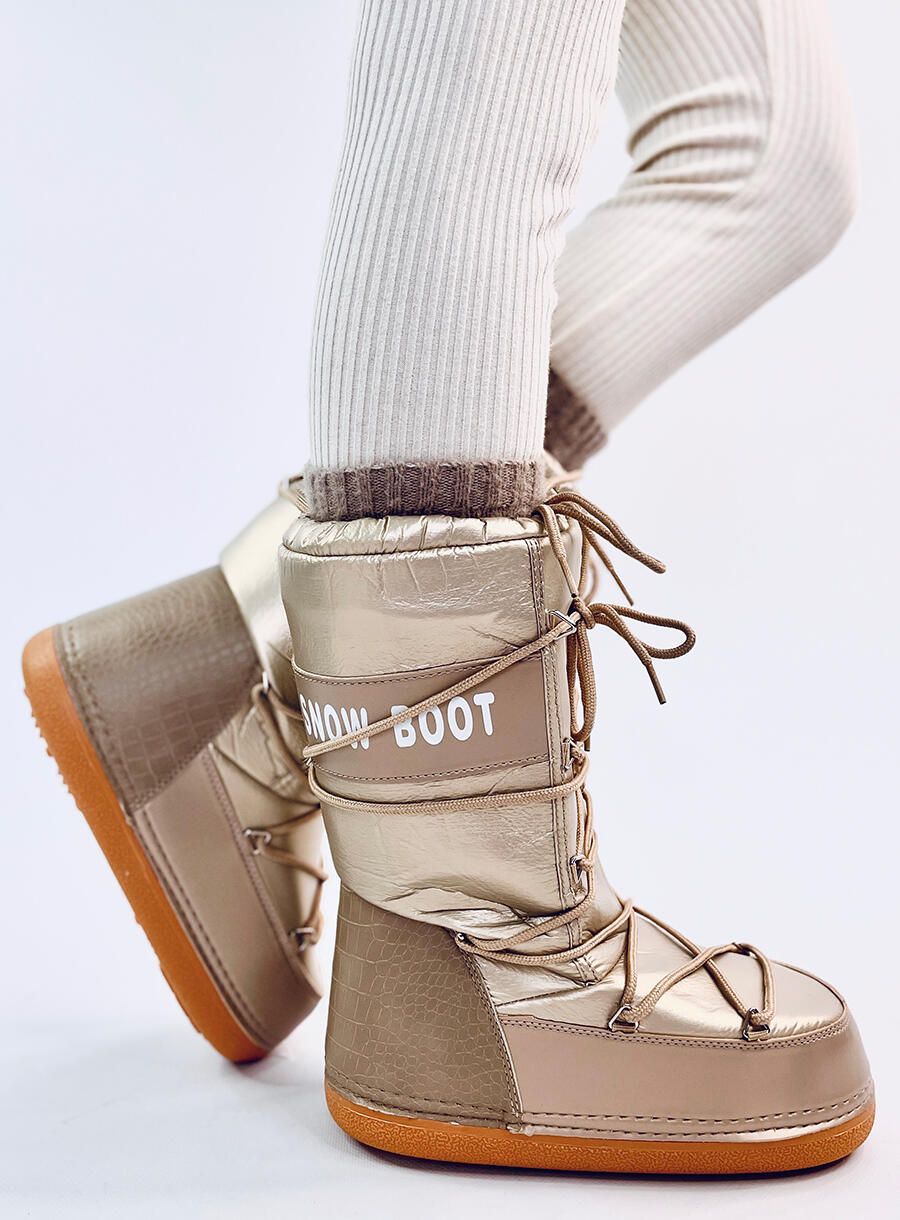 Snehule SNOW BOOTS šampanská zlatá