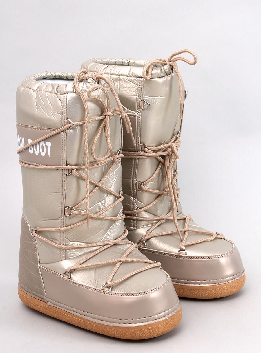 Snehule SNOW BOOTS šampanská zlatá