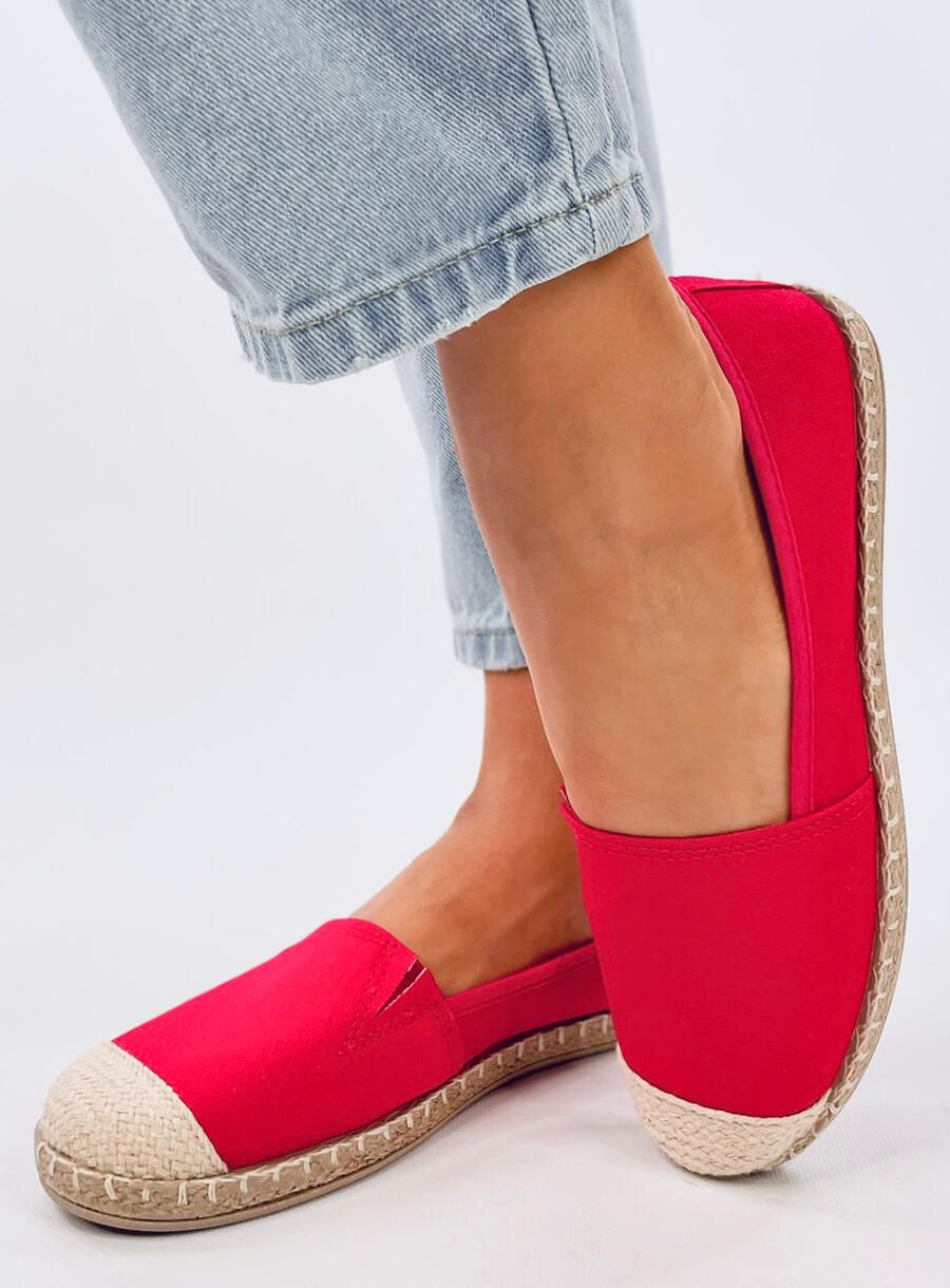 Látkové espadrilky červené
