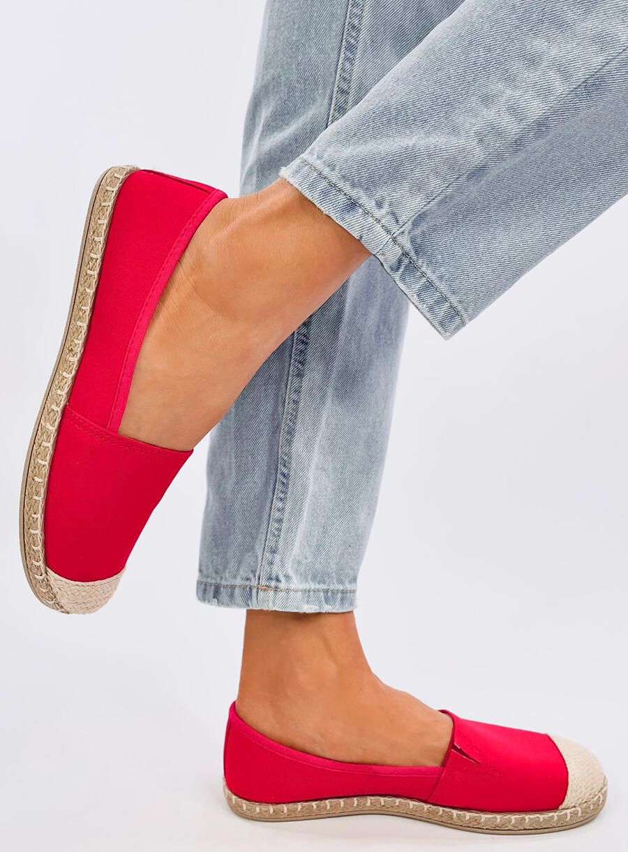 Látkové espadrilky červené
