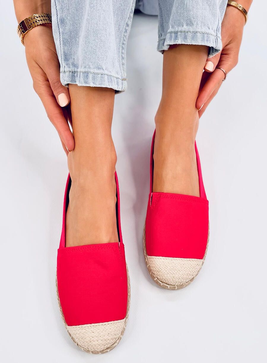 Látkové espadrilky červené