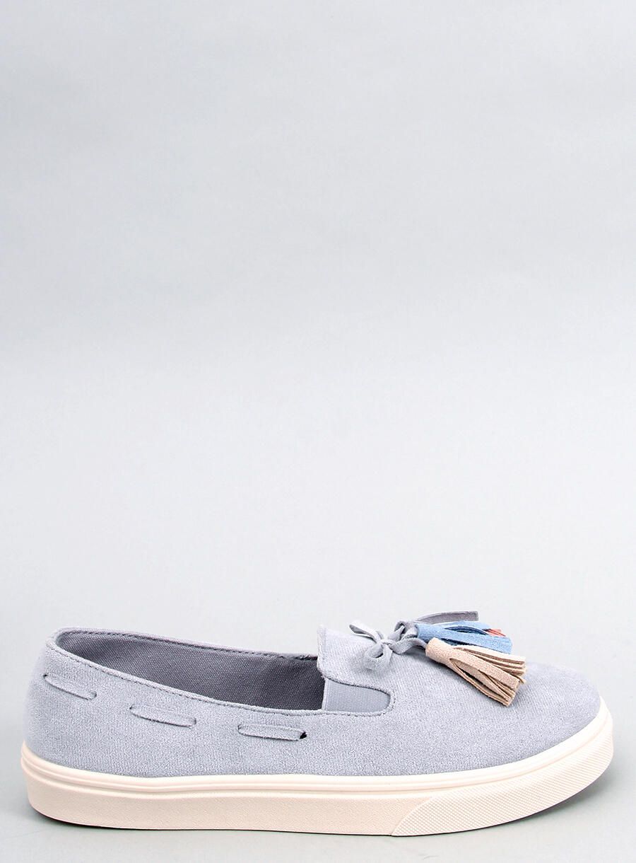 Sivé slip-on espadrilky so strapcami