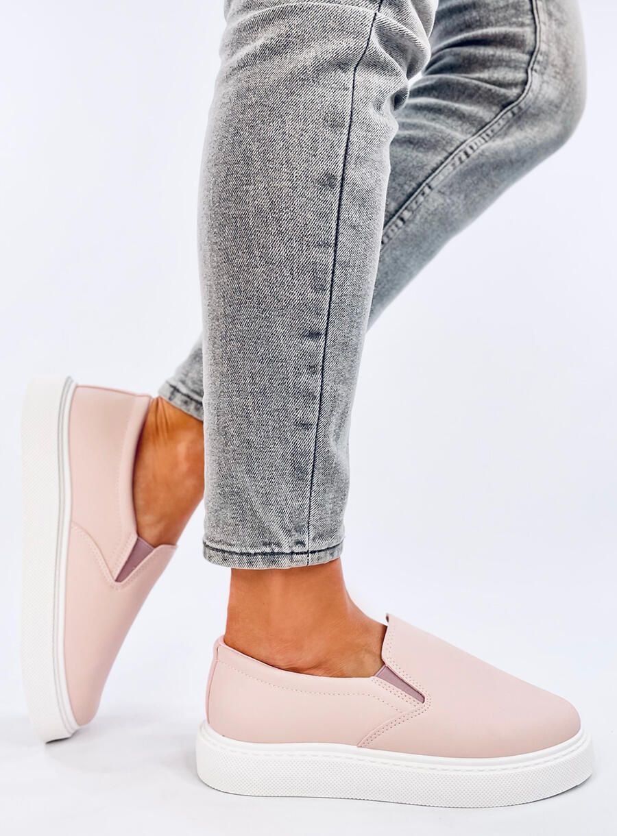 Slip-on dámske tenisky svetloružové