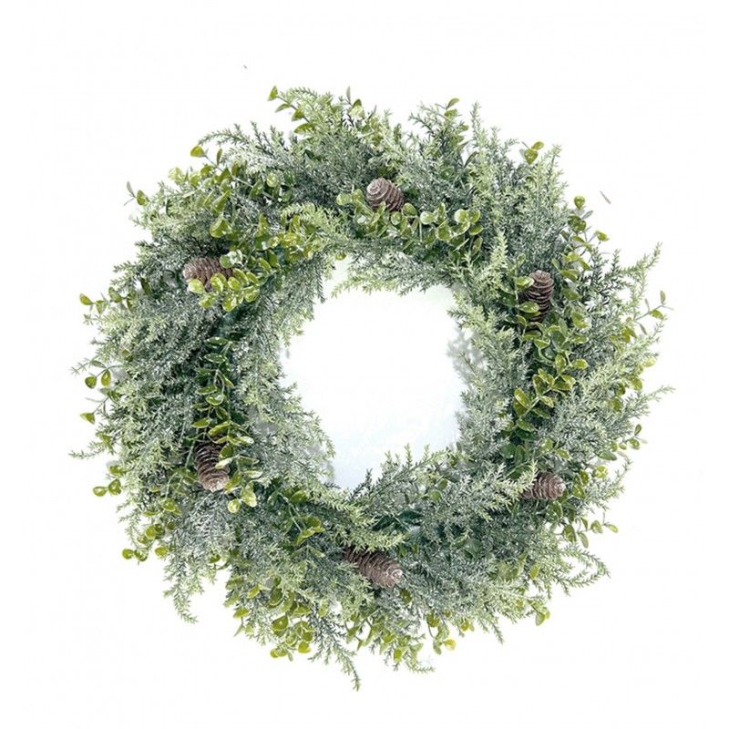 Vianočný veniec na dvere, naturálna zelená, 38 cm