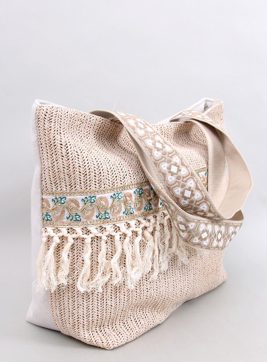 Púdrovoružová veľká plážová taška BOHO