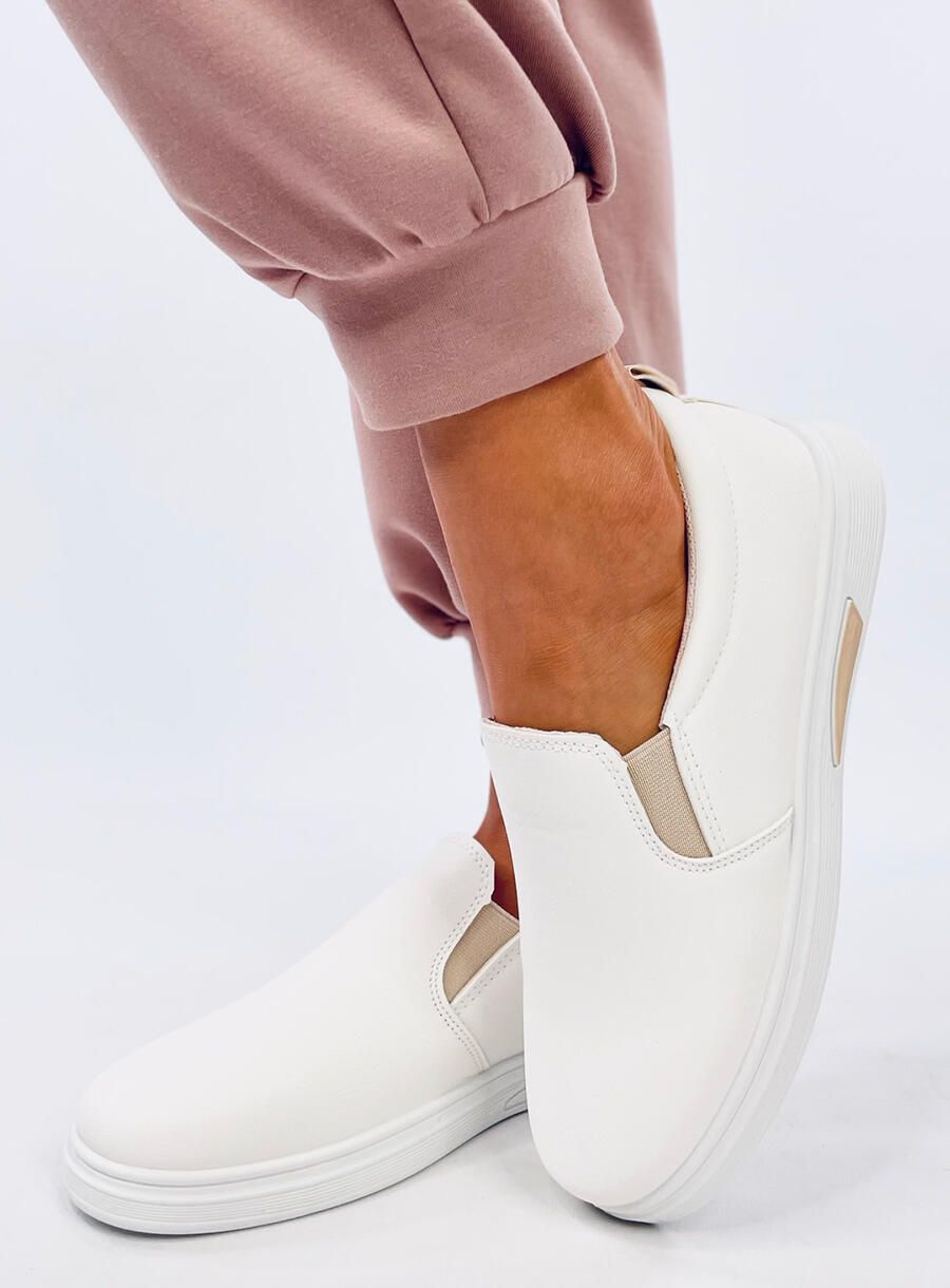 Slip-on tenisky biela/béžová