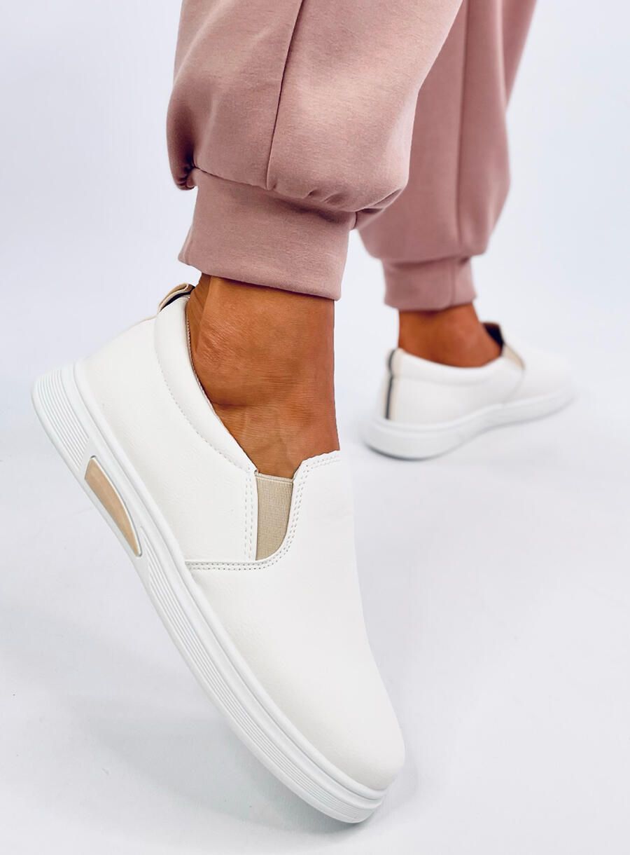 Slip-on tenisky biela/béžová