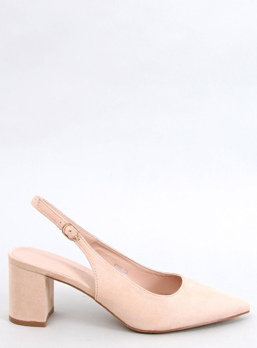 Nízke lodičky s otvorenou pätou nude