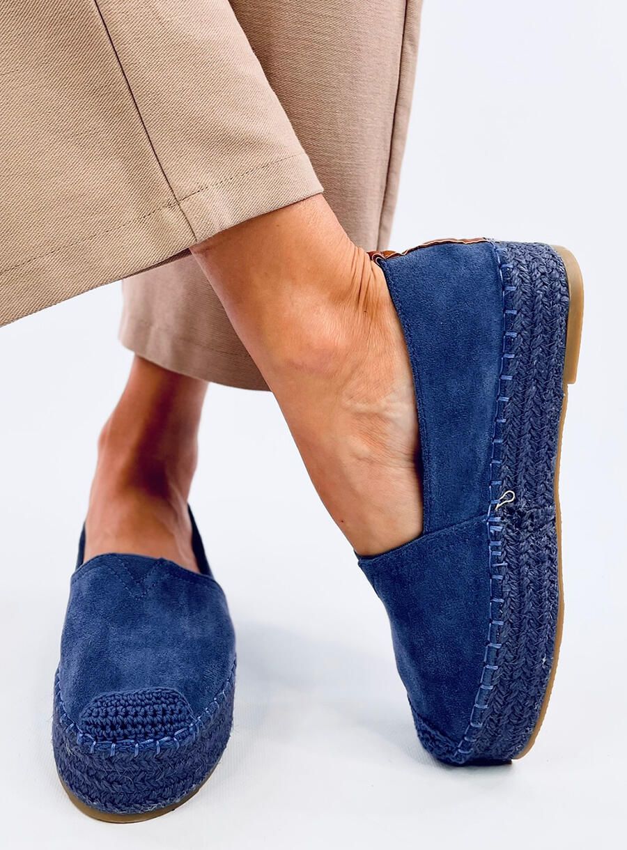 Tmavomodré espadrilky na platforme