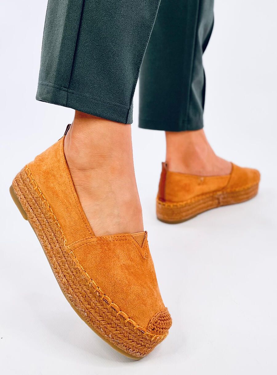 Camel hnedé espadrilky na platforme