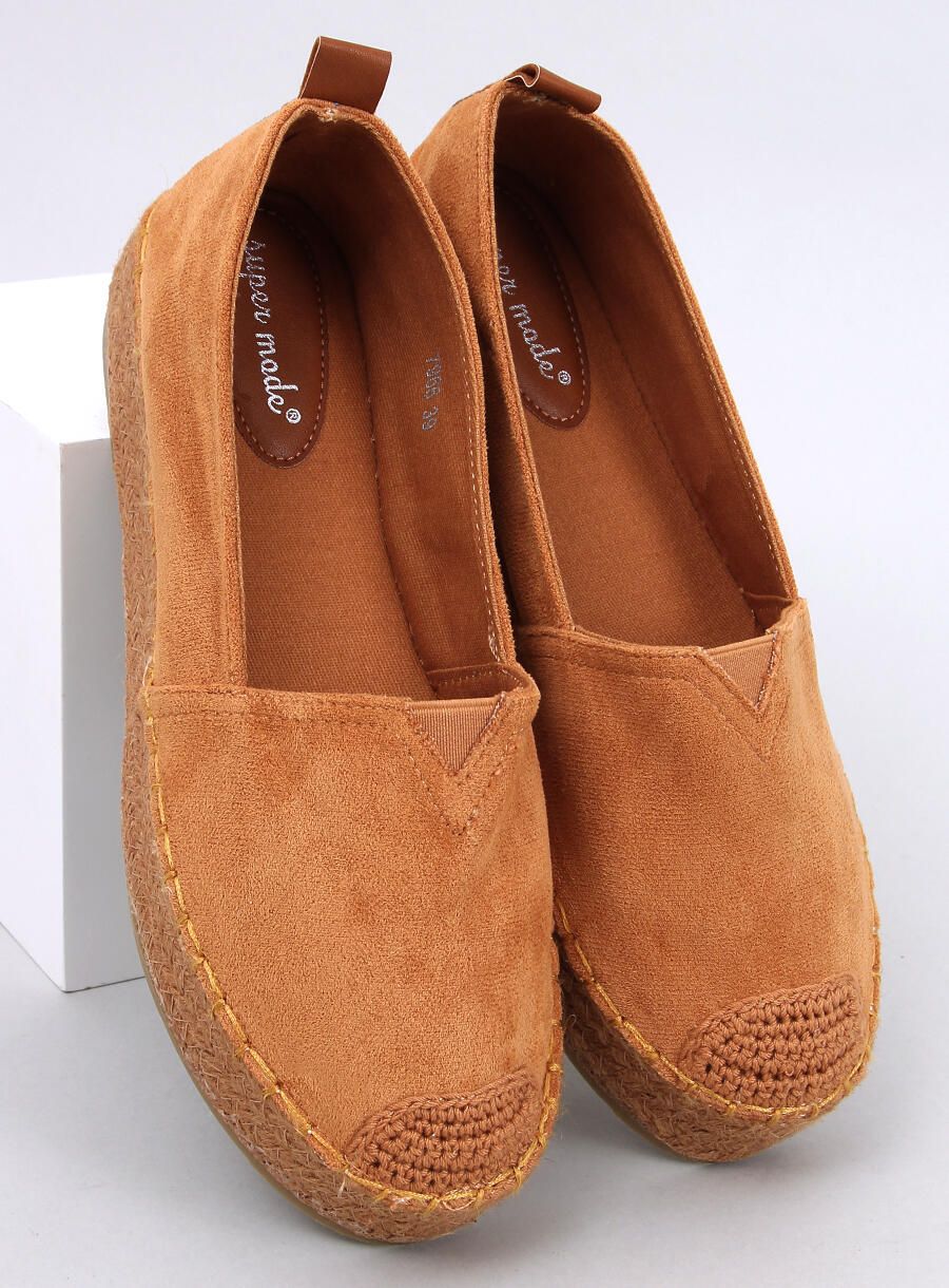 Camel hnedé espadrilky na platforme
