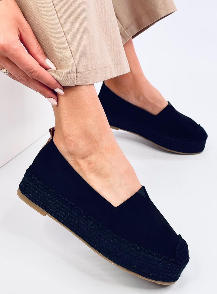 Čierne espadrilky na platforme