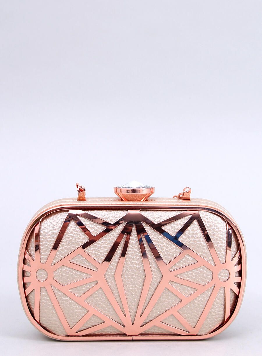 Metalická spoločenská kabelka rose gold