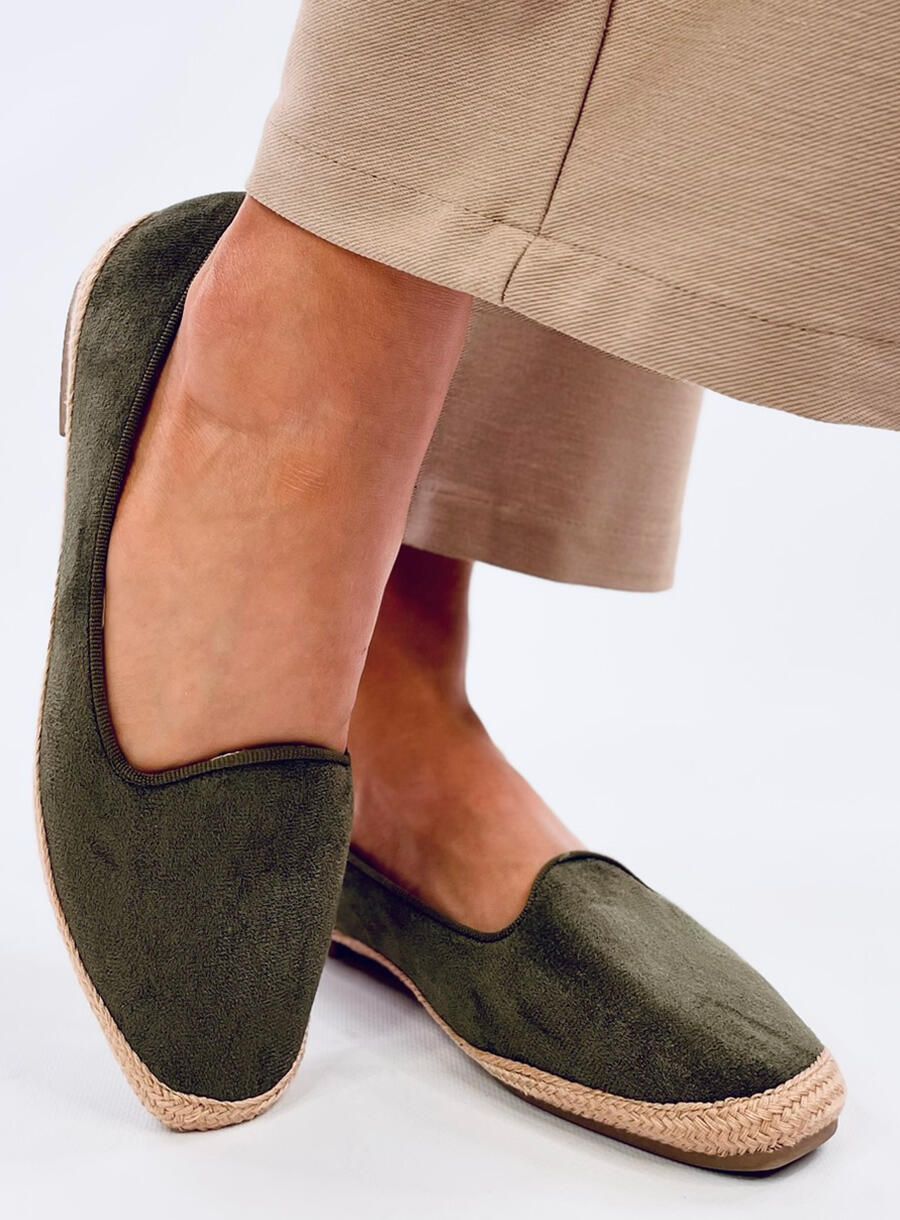 Olivovozelené espadrilky z ekosemišu