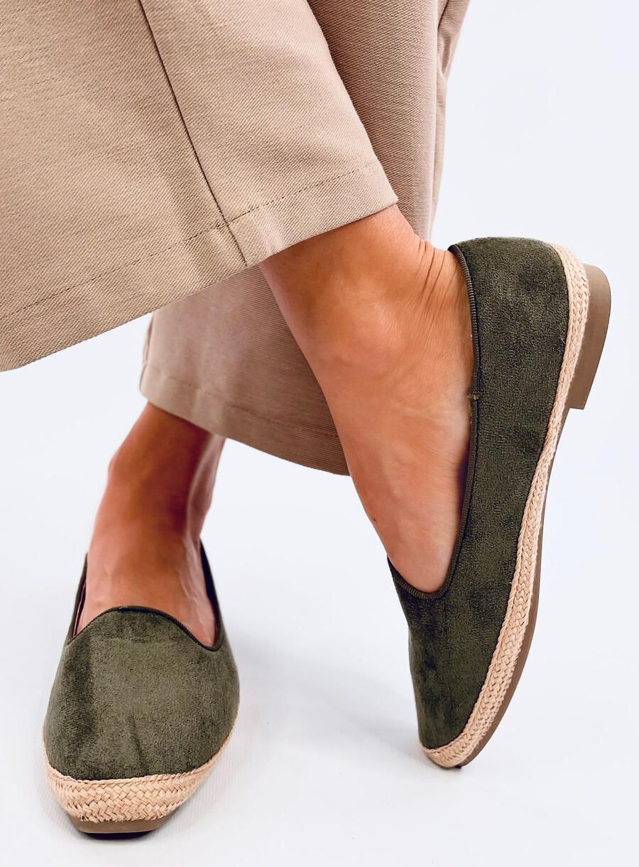 Olivovozelené espadrilky z ekosemišu
