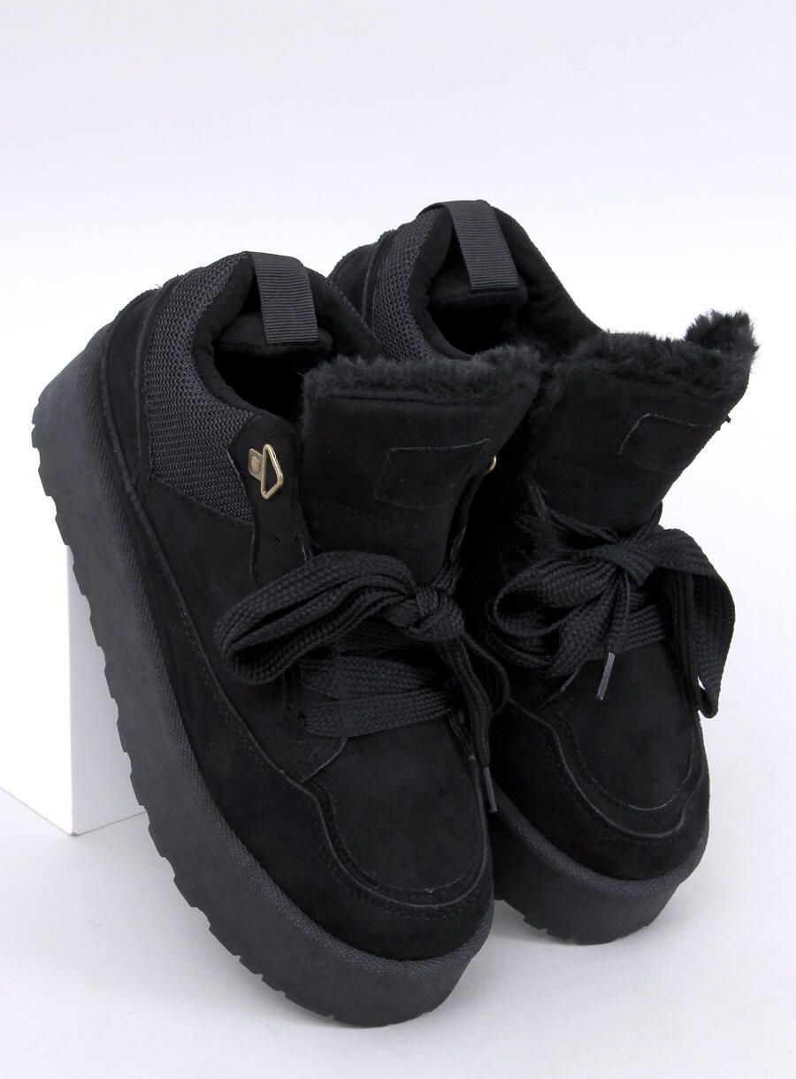 Čierne zimné tenisky na vysokej platforme